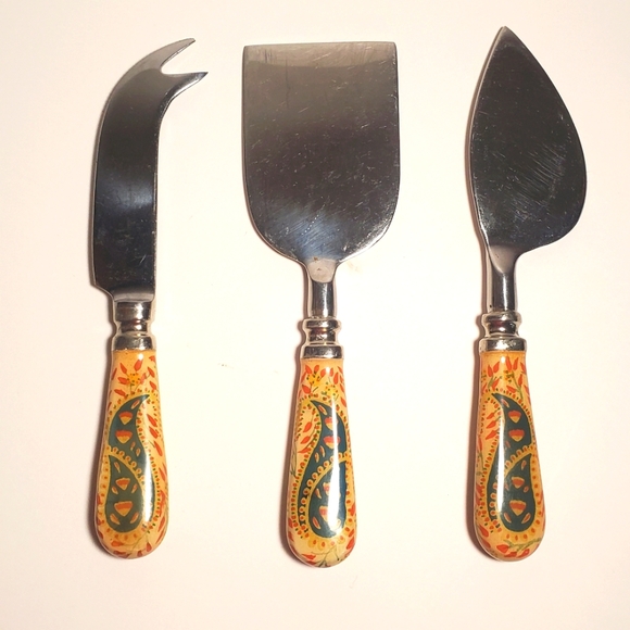 FREE WITH PURCHASE 🌟 Pottery Barn Cutlass Leppington Ltd Cheese Knife Set EUC - Picture 1 of 3